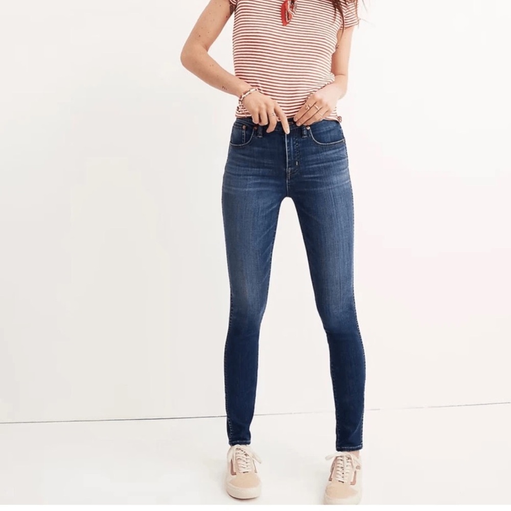 EUC Madewell Dark Blue 10” High Rise Skinny Jeans